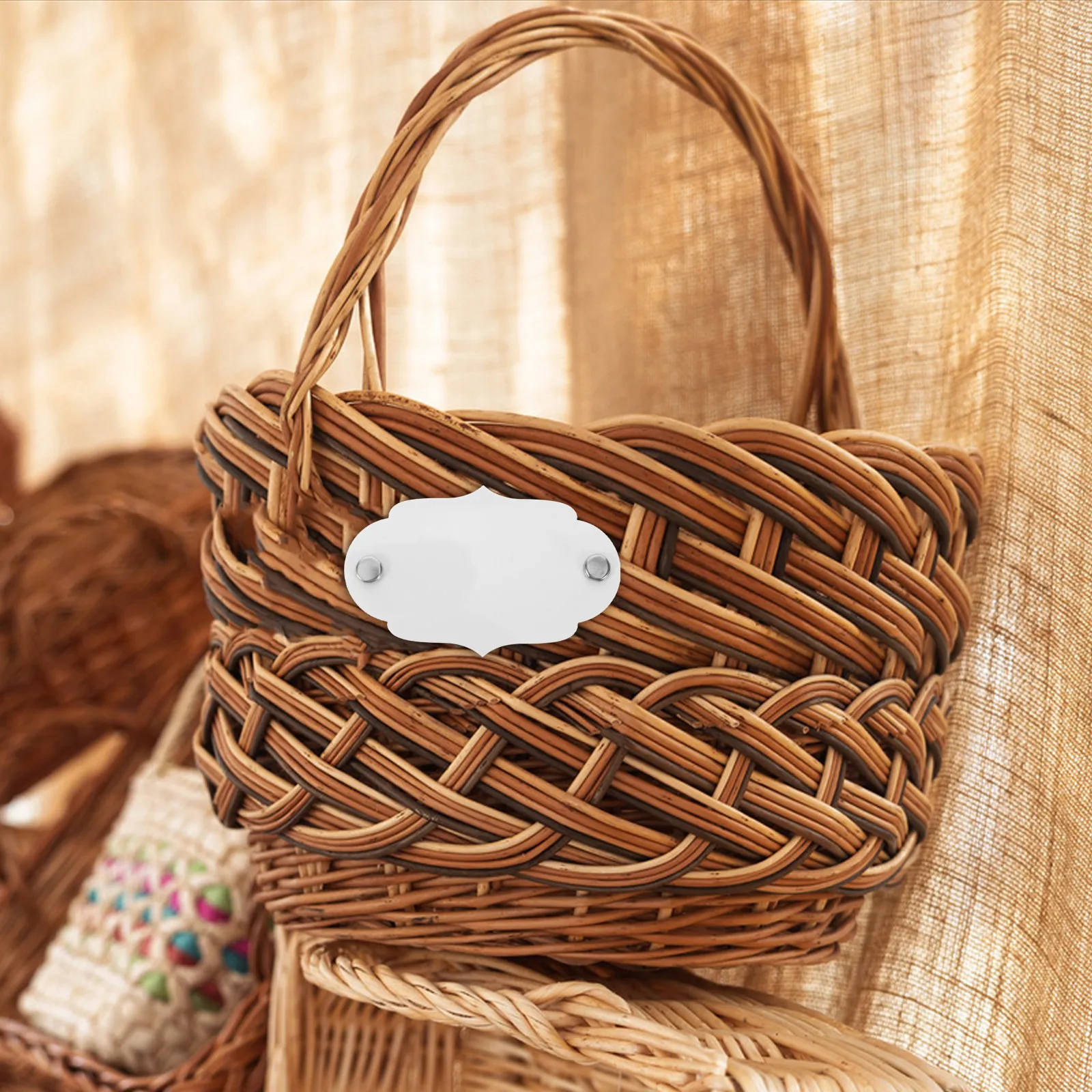 

10 шт. пустых акриловых этикеток для корзин 3x2 дюйма, плетеные, с возможностью надписи, для контейнеров для хранения, полок в шкафах, DIY-органайзеров