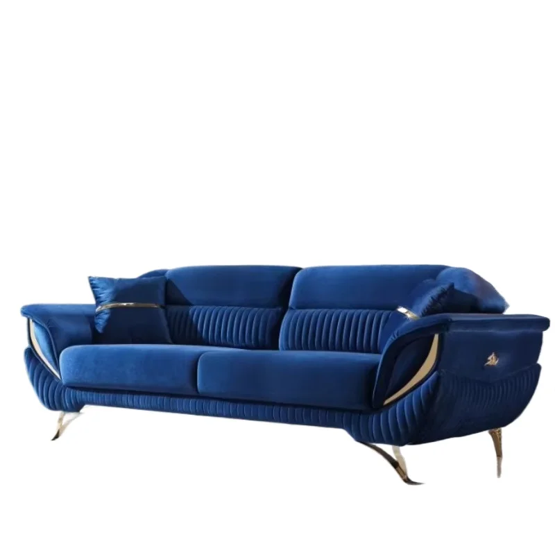 

Light luxury fabric fashion living room sofa 3-seat home villa sofa