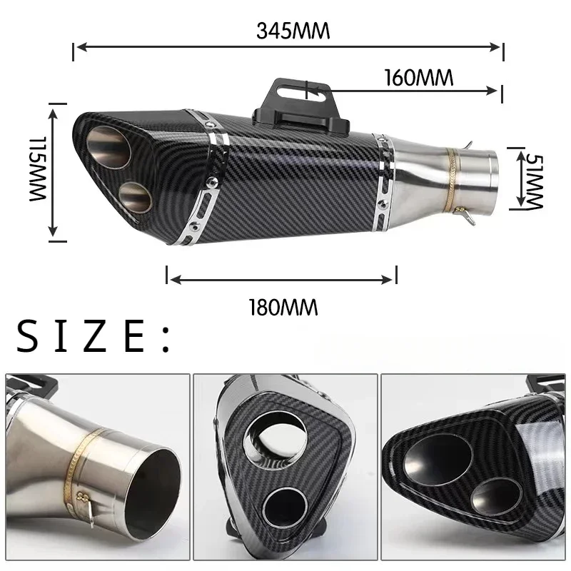 51mm Motorcycle Exhaust YOSHIMURA R11 Muffler pipe scarico echappement escape moto for gsr 600 crf 230 cb650f xj6 ltz 400