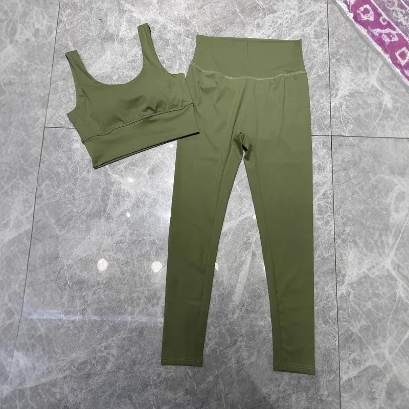 

25 Spring and Summer New Sports Fitness Casual Yoga Beauty Back Gathering Vest Yoga Pants Leggings