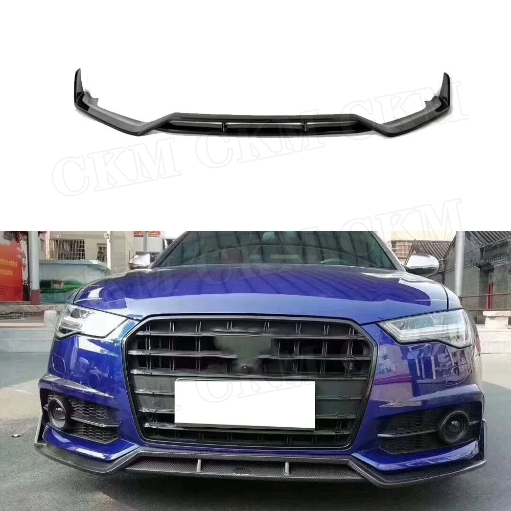 

Carbon Fiber Front Lip Spoiler K Style For Audi A6 S6 C7.5 Sline 2016-2018 Not for Standard Car Head Bumper Extension Chin