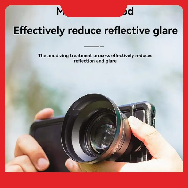 Phone Cage Case Compatible 65Mm Telephoto Camera Lens 2.2 Zoom With Lens Hood For Iphone 16 15  S25 S24 Ultra