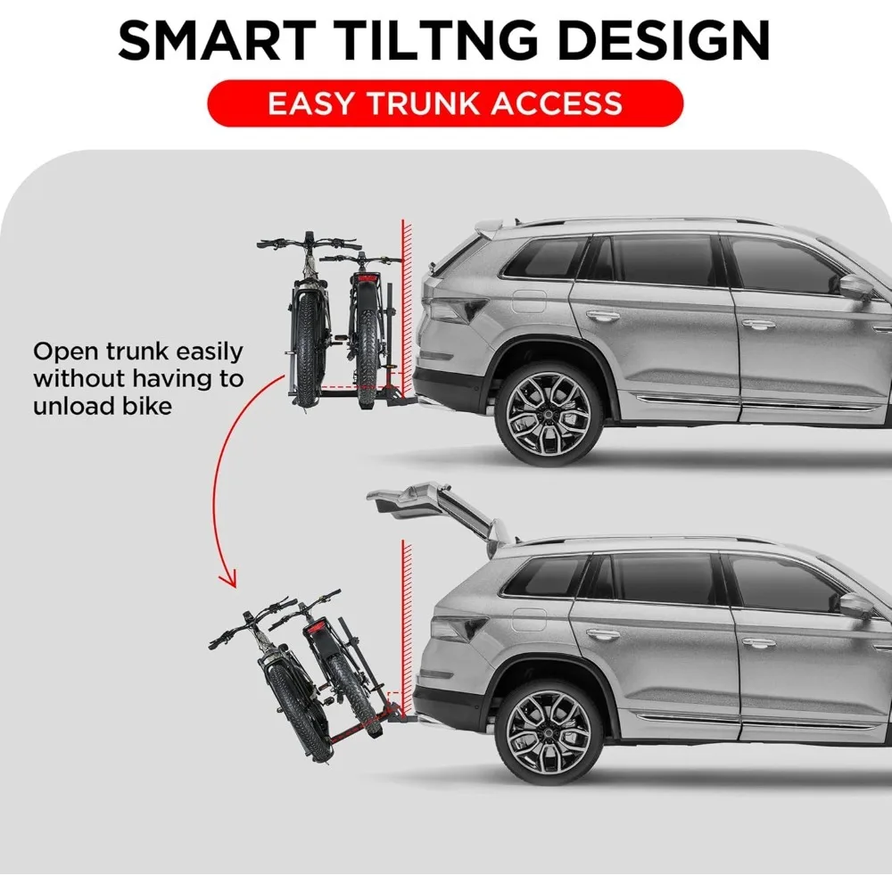 200LBS EZ-FOLD الألومنيوم 2-Ebike الناقل مع منحدر للدراجات والدراجات الكهربائية، سيارة SUV شاحنة فان RV و - رائجة البيع