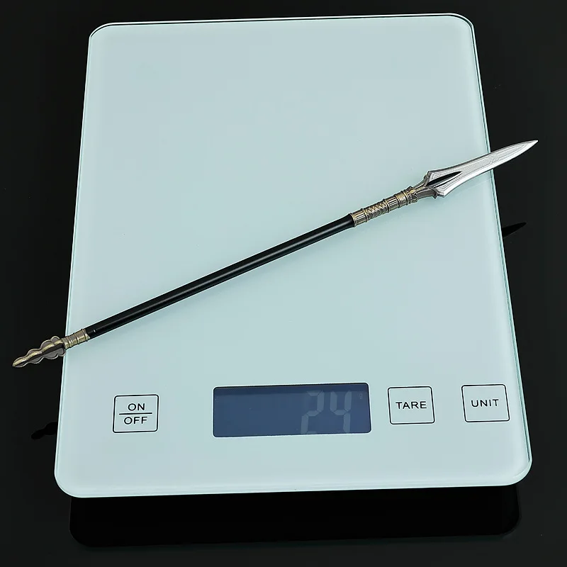 22 センチメートル/8.66 インチ西遊記映画とテレビ周囲の象牙の槍古代中国金属武器モデルデスクトップアクセサリーおもちゃの少年