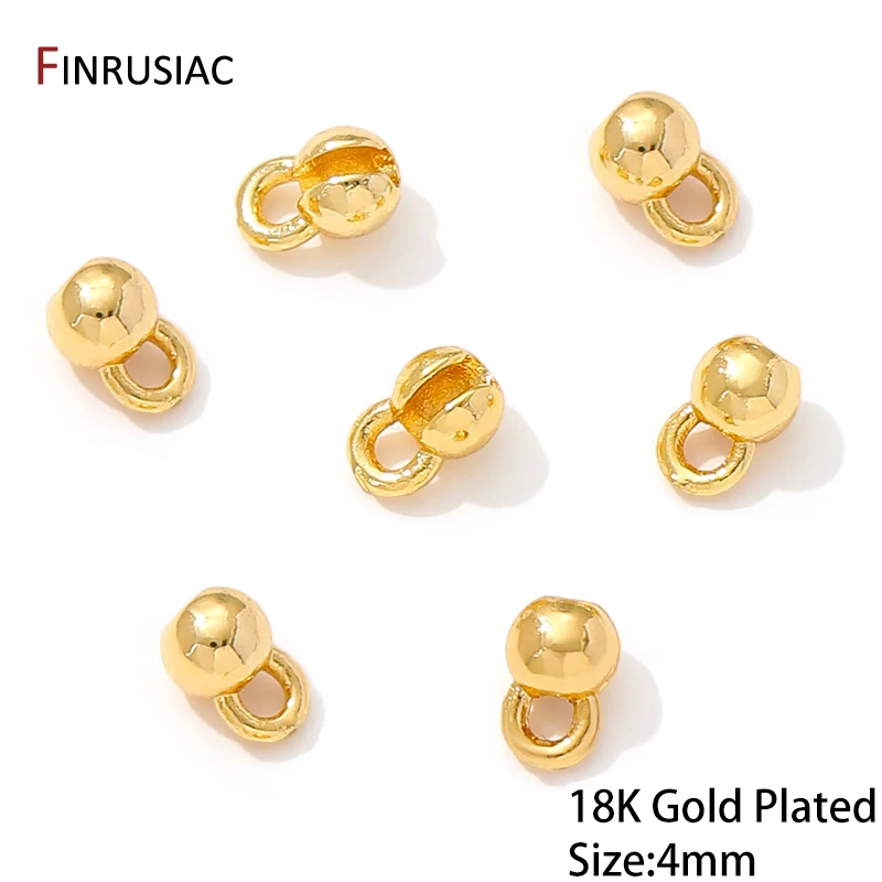 18K vergoldete Messing-End-Quetschperlen für die Schmuckherstellung, DIY-Armbänder-Zubehör, Perlenspitzen-Anschlüsse für Schmuckzubehör – Detail 19