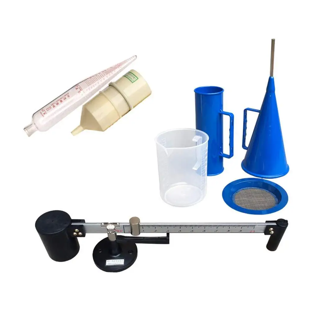 Slurry Test Kit Mud Hydrometer Mud Viscometer Marsh Funnel Viscosity Cup Sand Content Aluminium Carrying Case Durable Compact