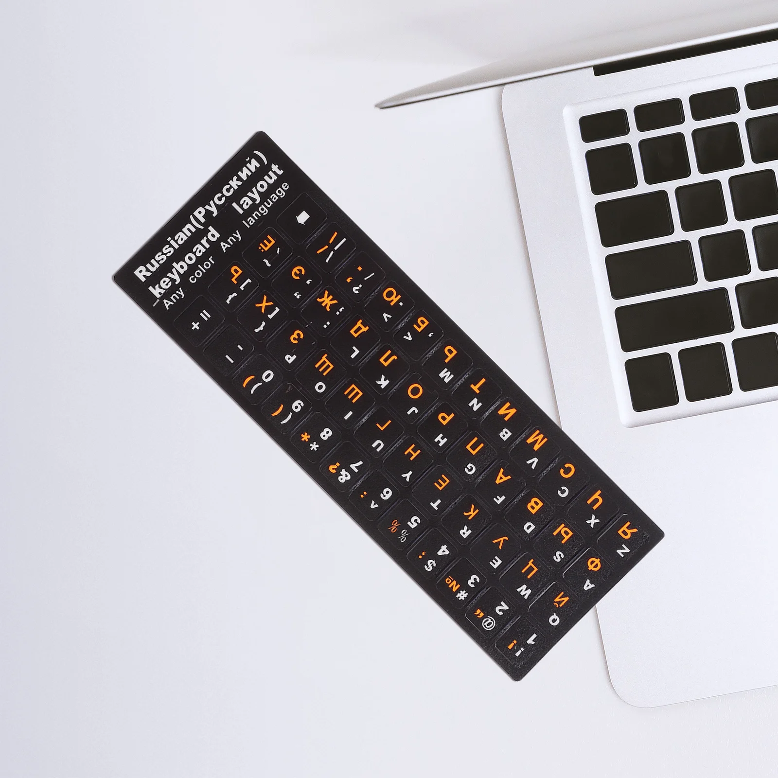 

5 Sheets Russian Keyboard Sticker Durable Paper Matte Finish Anti-Slip Design Computer Laptop Keyboard Letter Labels