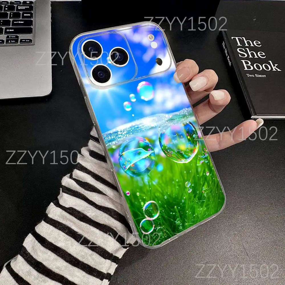 Funda de teléfono Frutiger Aero Art para iPhone 17,16,15,14,13,12,11 Pro,Max,Plus,X,XS,XR,SE4,E Mini transparente suave