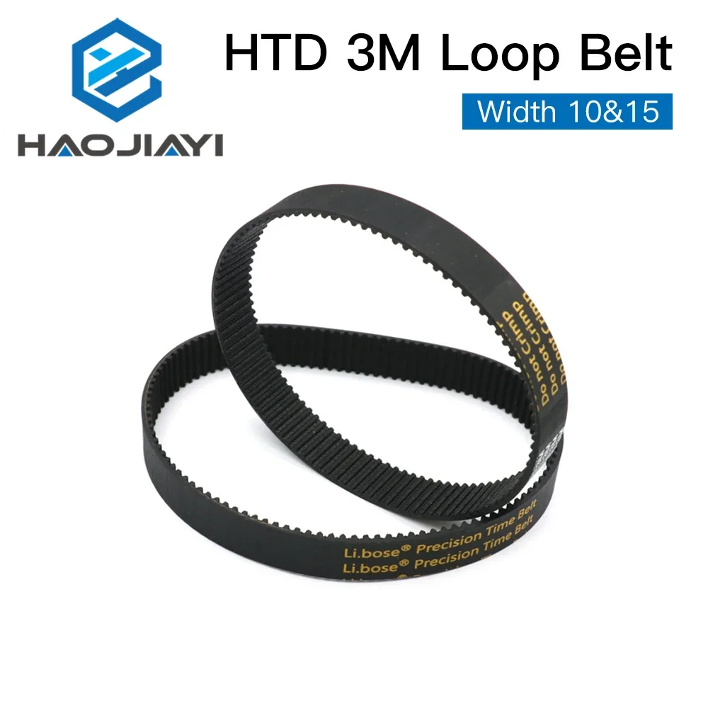 HTD 3M Closed Loop Belt Rubber Timing Belt Various Transmission for CO2 Laser Engraving Cutting Machine / 3D Printer