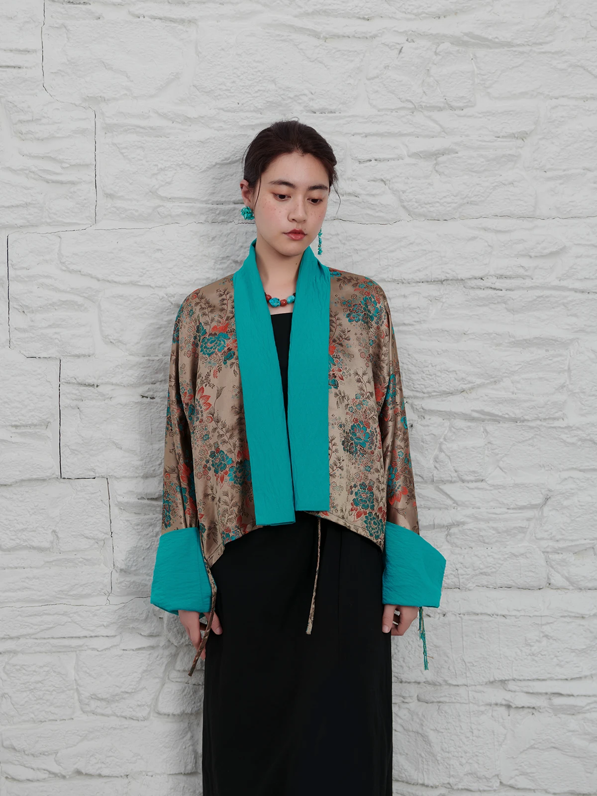 

Fann Tibetan Sle New Chinese Faion Women's Open Cardigan Hanfu Outerwear V-ne Long Sve Loose Fit Top