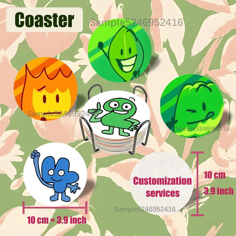 

B-Battle For Dream Island Wooden Coaster Non-Slip Heat-Resistant Fun Dining Table Decoration Cafe Restaurant Gifts