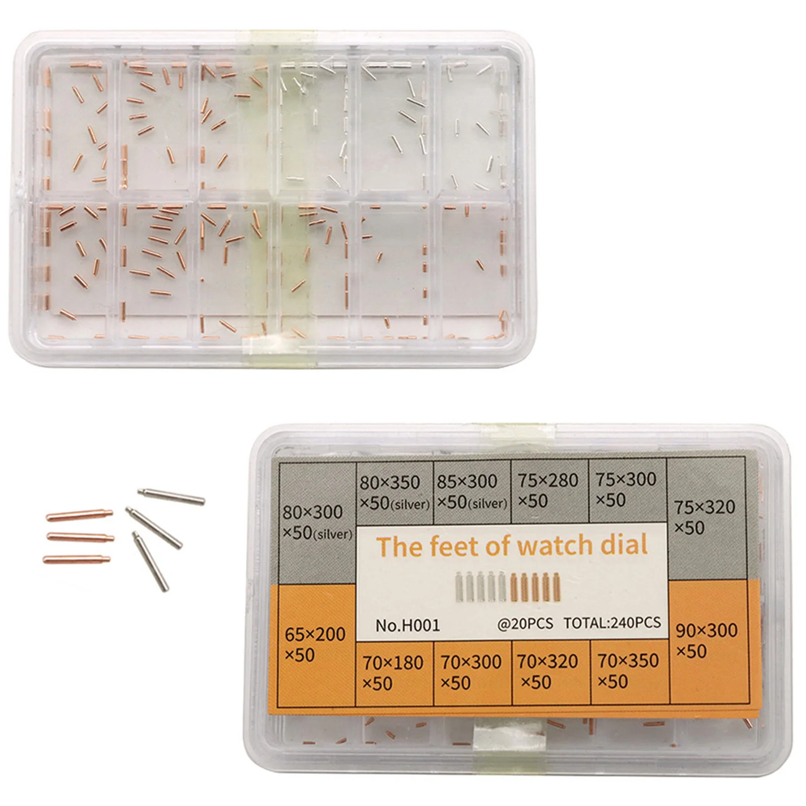240 قطعة/صندوق عملي 12 حجم جودة عالية معدن النحاس ساعة الطلب قدم لساعة اليد أدوات إصلاح حركة الساعاتي