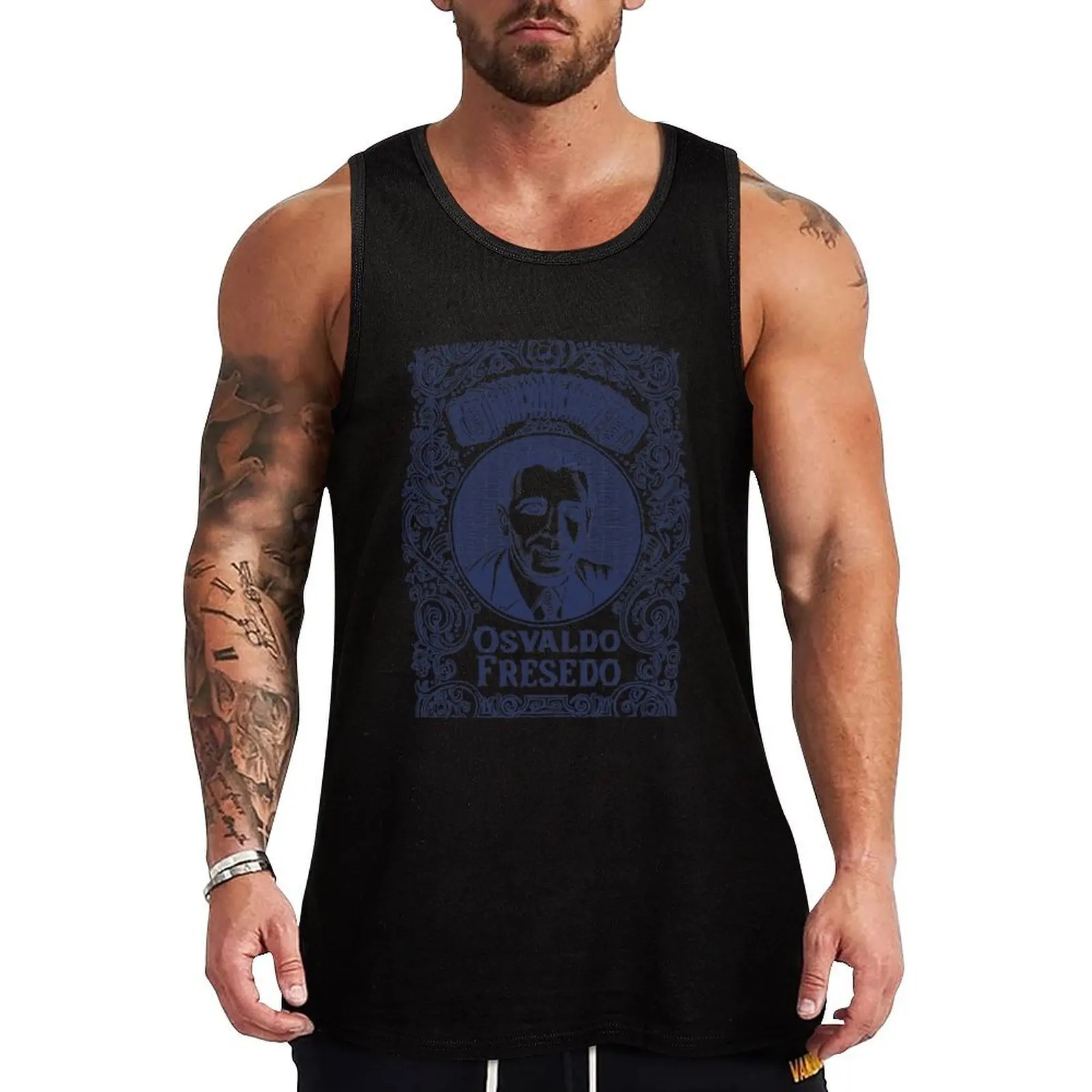 Osvaldo Fresedo - Camiseta Deportiva sin Mangas Azul, Ajuste Atlético, Secado Rápido, para Entrenamiento