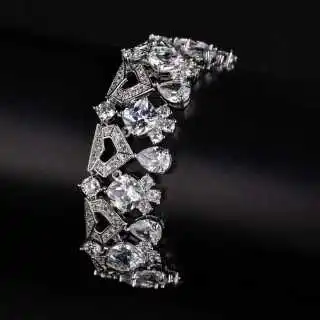 

Stereo Luxury Everyday White Exquisite Bracelet Women's Clothing Light Luxury Decoration Jewelry Set Wedding Holiday Gift Z-100