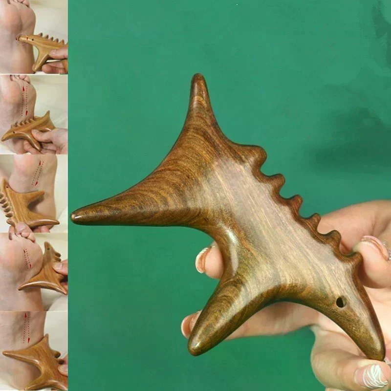 Золотой шелк, сандаловое дерево, триггерная точка, массажные инструменты Гуа Ша, профессиональные лимфодренажные инструменты, терапевтические массажные инструменты для ног