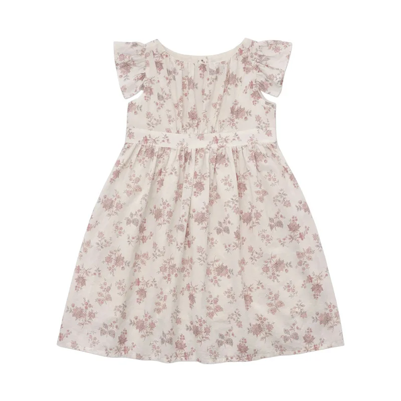 Spring/Summer 2025, In Stock Kid Dresses Girls' and Children's Short-Sleeved ruffled A-line Princess Dresses