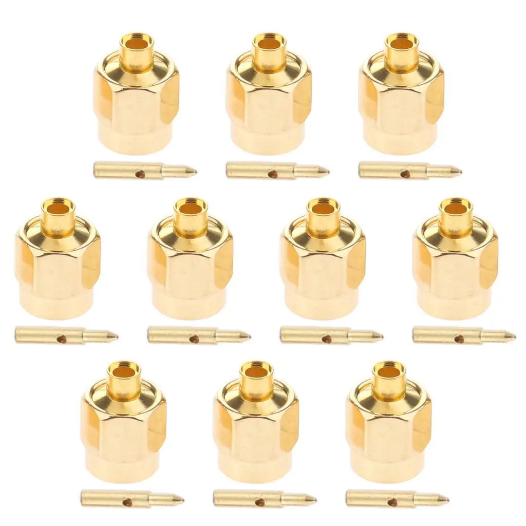 10 Pieces HF Connector Adapter Plumb Bob for RG405 0.086 '' Cable