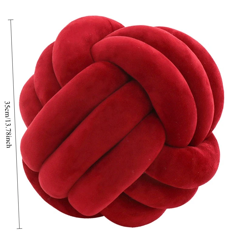 

Cozy Knotted Ball Pillow Woven Sofa Cushion Nordic Ins Design Solid Color Luxury Home Decor
