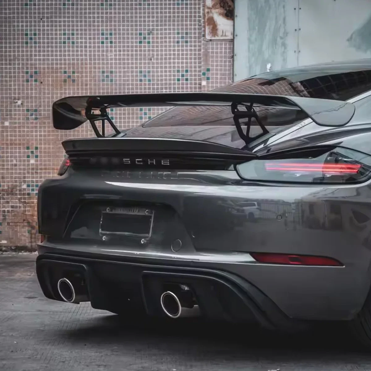 Car Body Kit For Porsche 718 Cayman Boxster Modification GT4 Front Rear Bumper Tail Wing Rear Spoiler