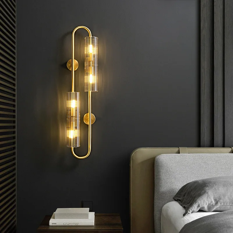 Modern creative background wall, living room wall lamp, staircase, bedroom bedside lamp
