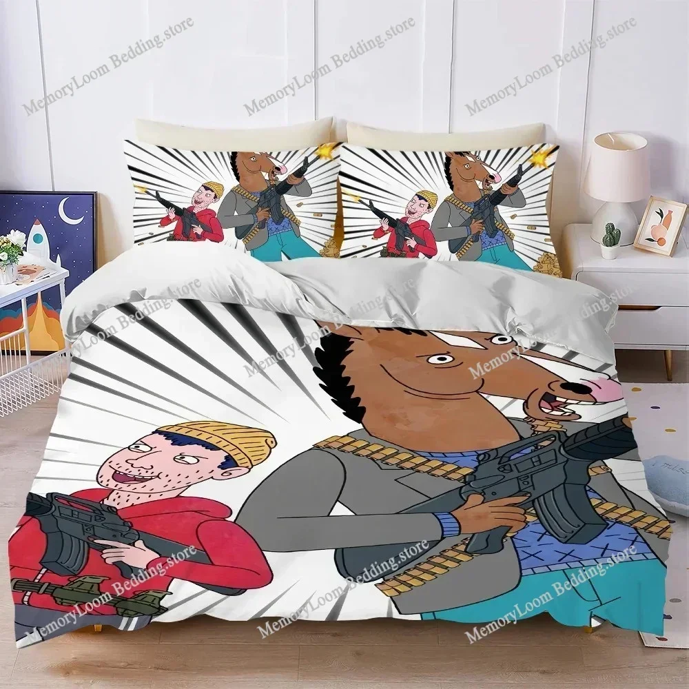 Funny B-BoJack-Horseman Duvet Cover Set Home Style Bedding Soft Laundry Cotton Bed Four Seasons Student Dormitory Home Textile02