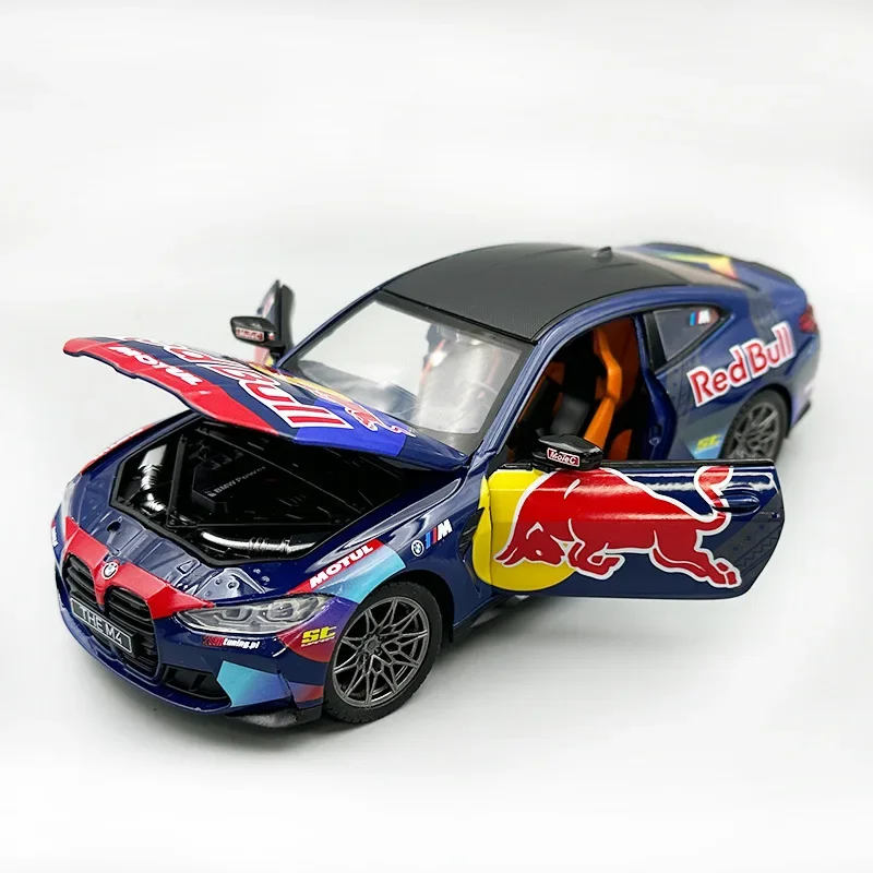 CCA1/24 M4 G82 Modello di auto in lega Red Bull Co Marchio di auto da corsa Simulazione Giocattolo sonoro e leggero