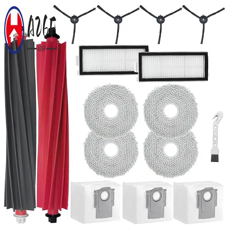 

A26F-для пылесоса Roborock Qrevomaster, запасные части, основные боковые щетки, HEPA-фильтры, подушечки для швабры, мешки для пыли