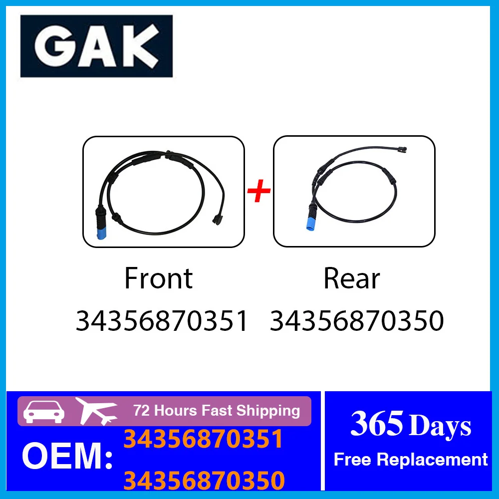 

GAK 34356870350 34356870351 Front Rear Axle Brake Pad Wear Sensor for BMW X3 X4 G01 G02 Brake Pad Alarm Line Car Accessories