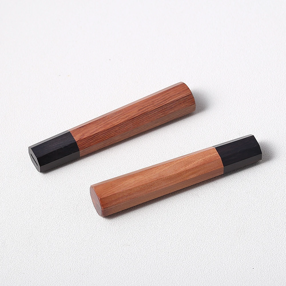 Cuchillo de Chef Hecho a Mano con Mango Octogonal, Cuchillos de Cocina Japoneses DIY, Detalles de Fabricación en Madera Natural de Ébano y Palisandro, Accesorios