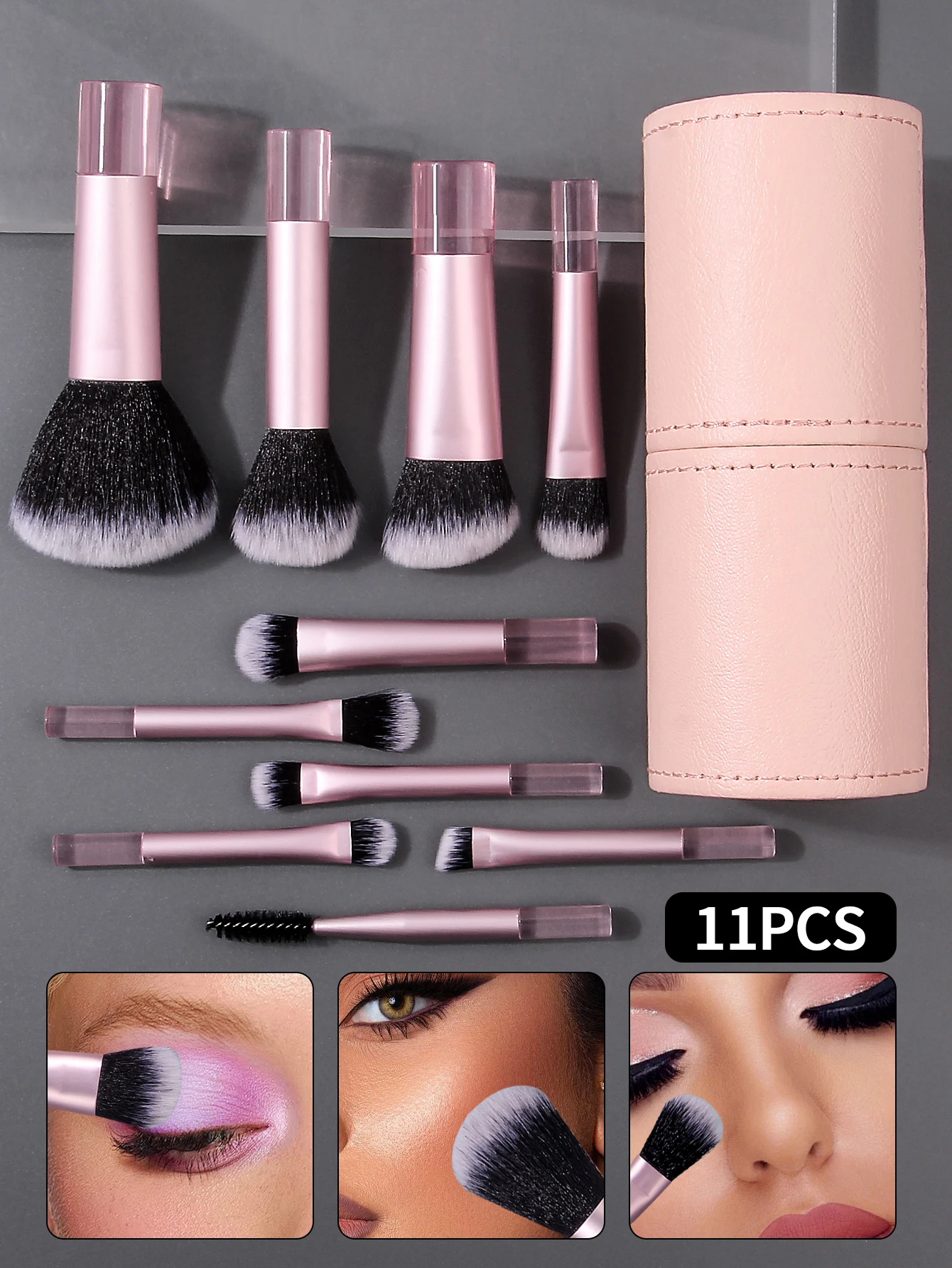 Pennelli per trucco da viaggio premium da 10 pezzi - Set cosmetico di San Valentino con scatola, regalo portatile per le fidanzate e le donne