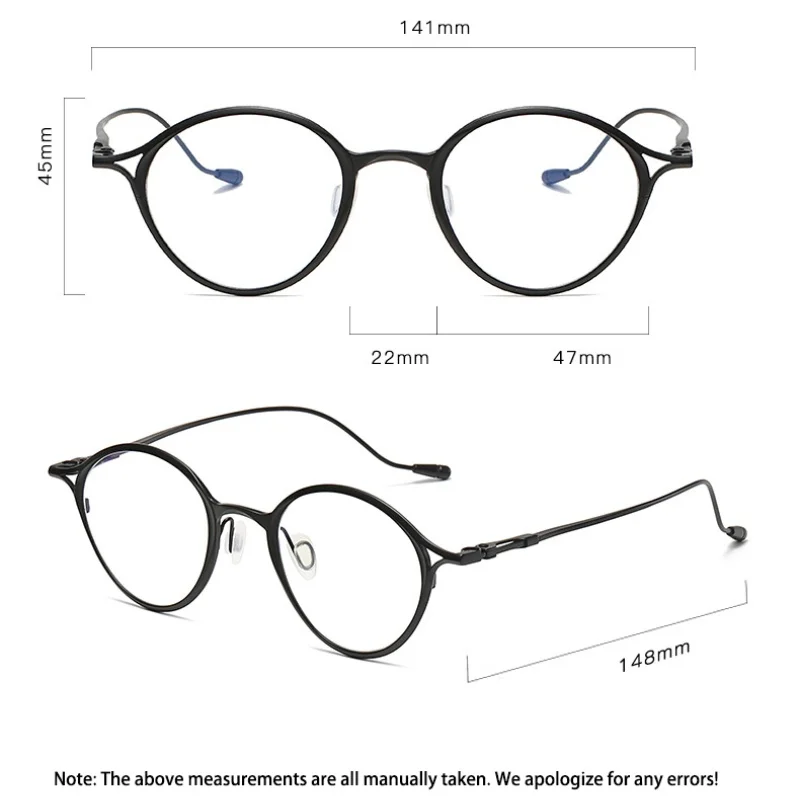 Japanische verschreibungspflichtige magnetische Brillen, kleiner runder Rahmen, Titan-Clip-Sonnenbrille, Myopie, Lesen, multifokales Brillengestell
