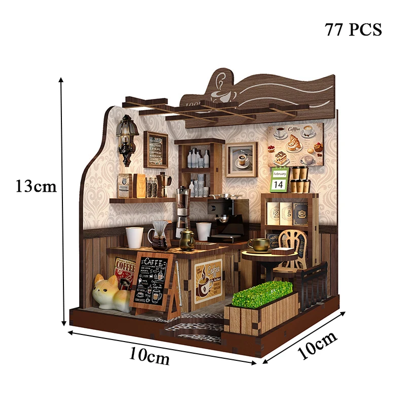DIY Wooden Miniature Model Kit Magic Potion Workshop Casa Doll Houses 3D Puzzle Dollhouse With Furniture Lights for Friends Gift