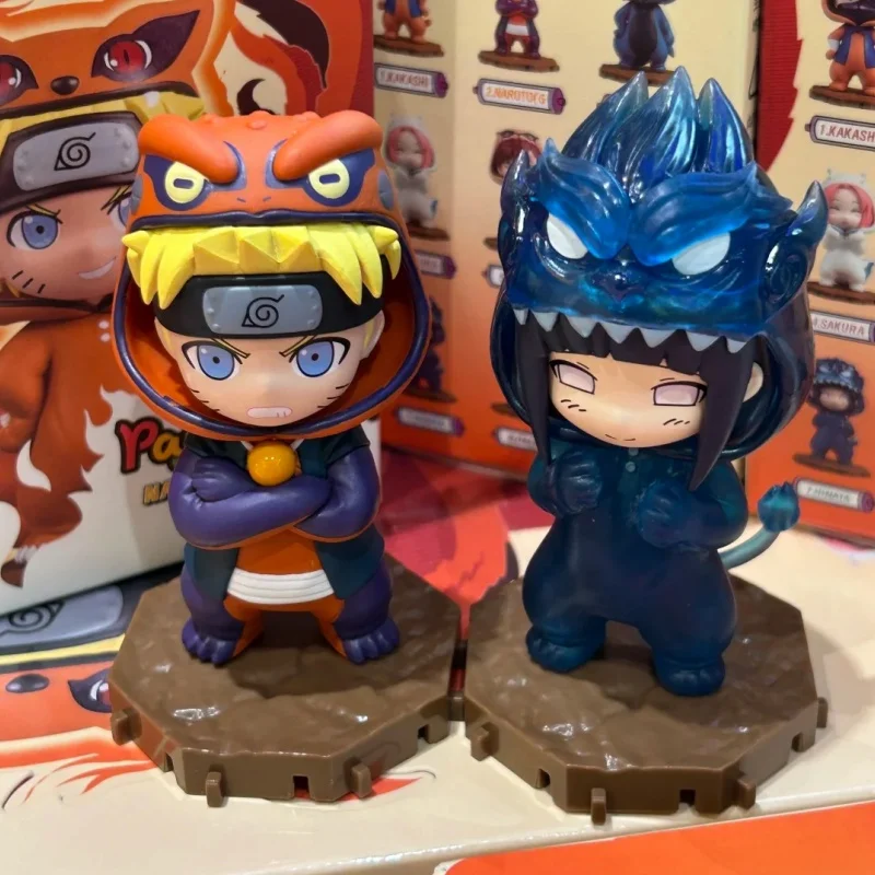 Genuino Bandai Naruto Bnfigureq Pajamars serie caja ciega figuras de acción modelo Sasuke Kakashi disfraz modelo ornamento regalo juguete
