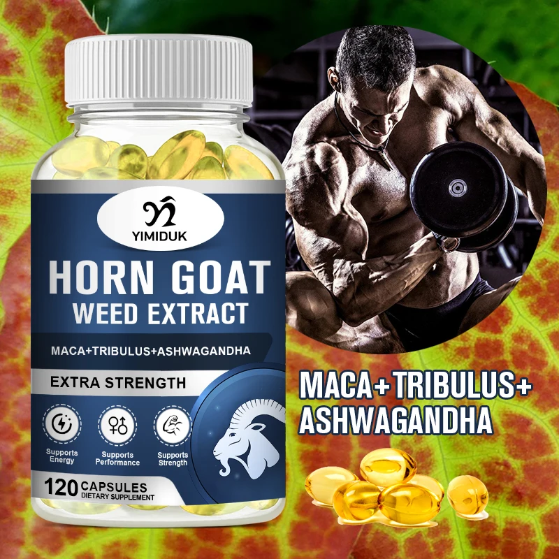 Horn Goat Weed Capsules Supplement to Increase Energy, Stamina, Motivation and Muscle Mass Male Performance