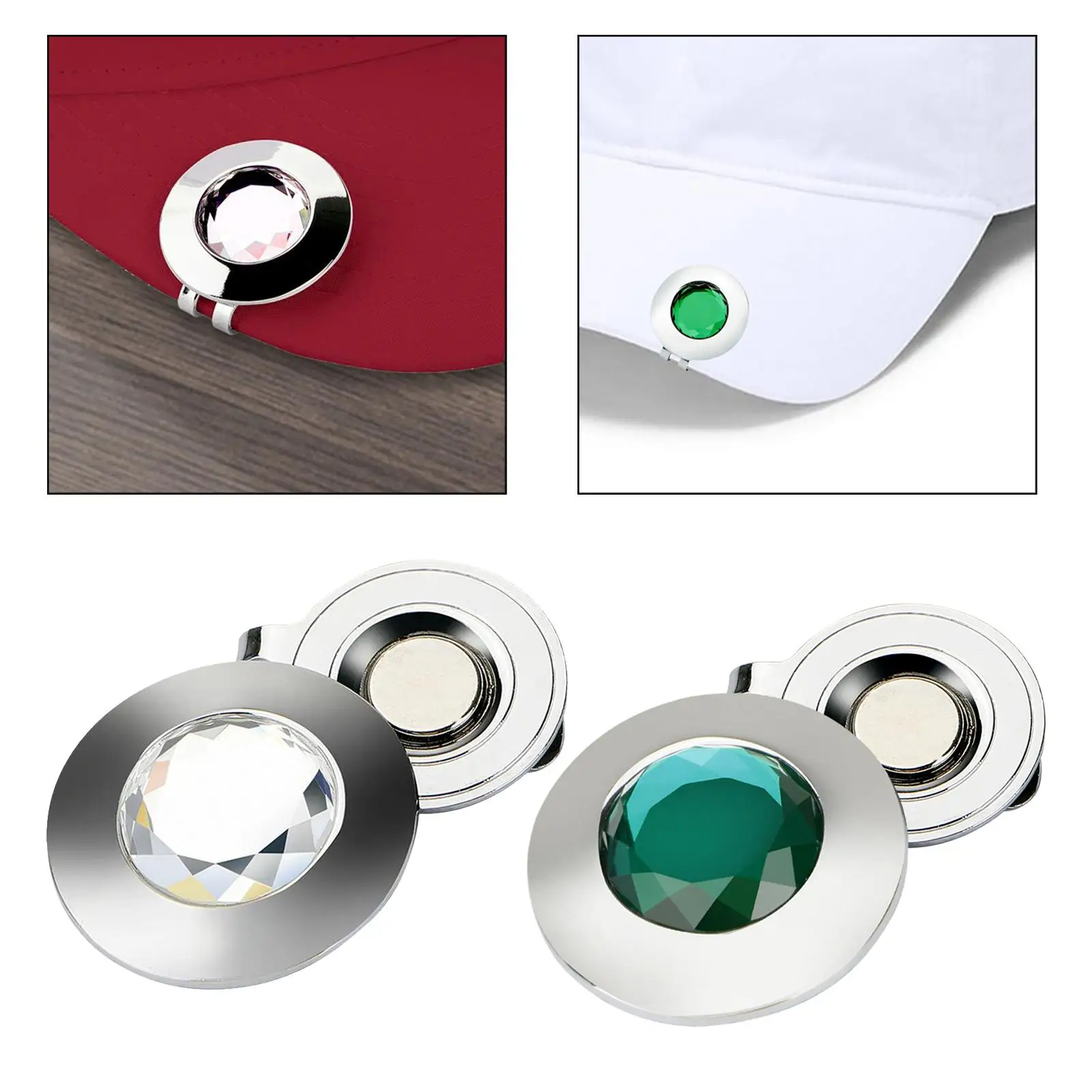 Golf Ball Marker Hat Clip Compact Premium Cap Clip with Magnetic Ball Marker Golf Course Accessories for Golfer Adult Golf Gift