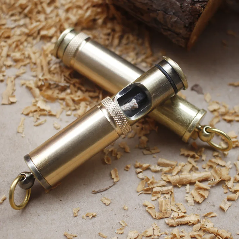 New Retro Torch Lighter Grinding Wheel Flint Brass Kerosene Tubing Lighter Cigarette Gasoline Windproof Men\'s Gadgets