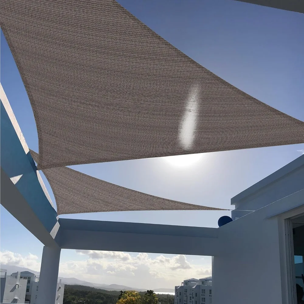 

Custom Size 7'x14'x15.7'Brown Sun Shade Sail Right Triangle UV Block Shade for Backyard Yard Patio Deck Garden.(Customized.)