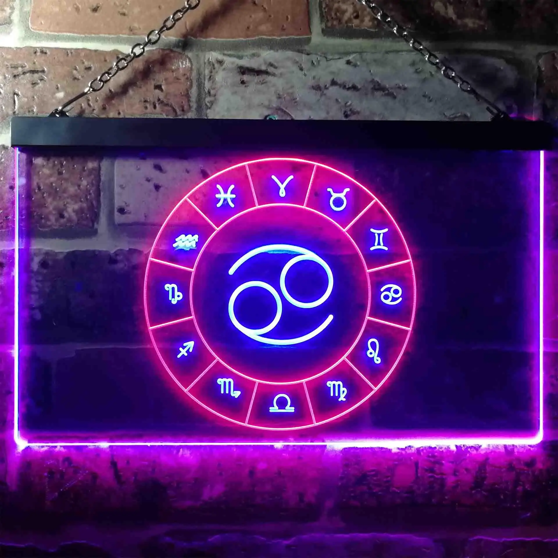 Cancer Astrology Zodiac Dual Color Led Neon Sign st6-i3316