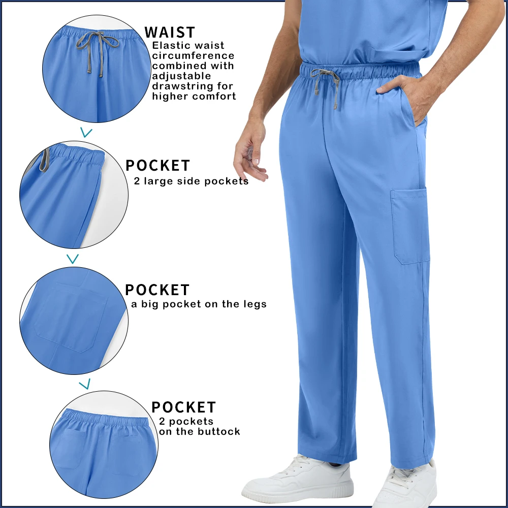 Lavável multicolorido anti rugas workwear hospital uniforme cirúrgico enfermeira esfrega conjunto feminino masculino acessórios de roupas de trabalho médico