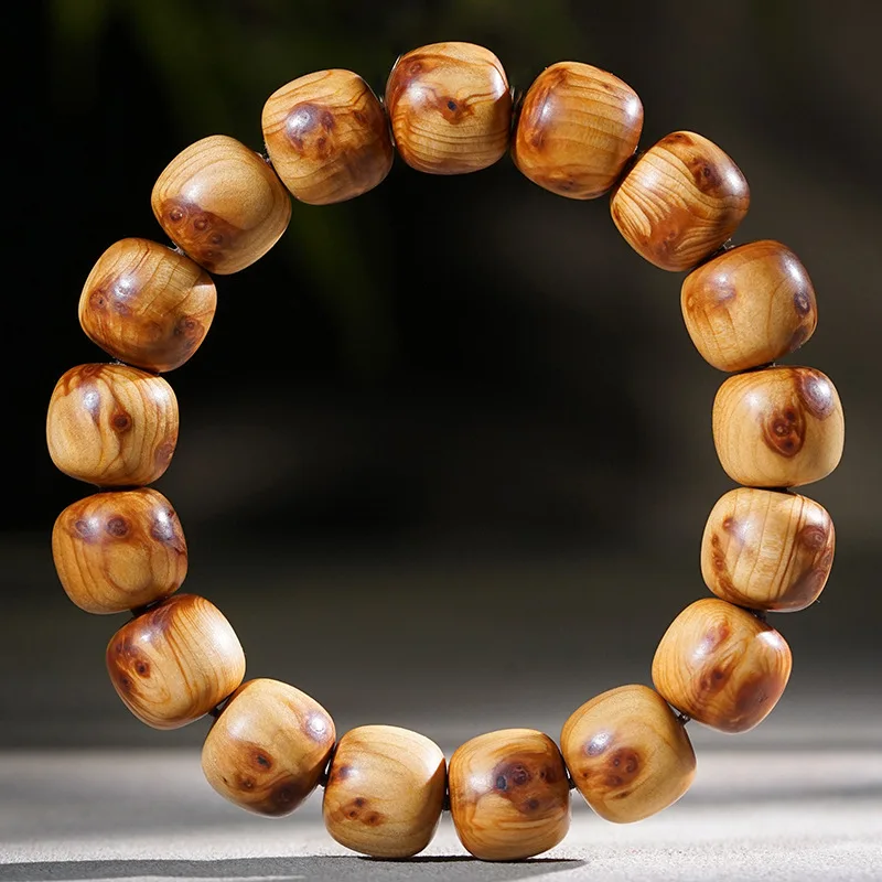 Taihang Thuja Burr Bird's Eye Old Style Bead Single Circle Barrel Bead Wooden Prayer Beads with Medicinal Fragrance Gifts
