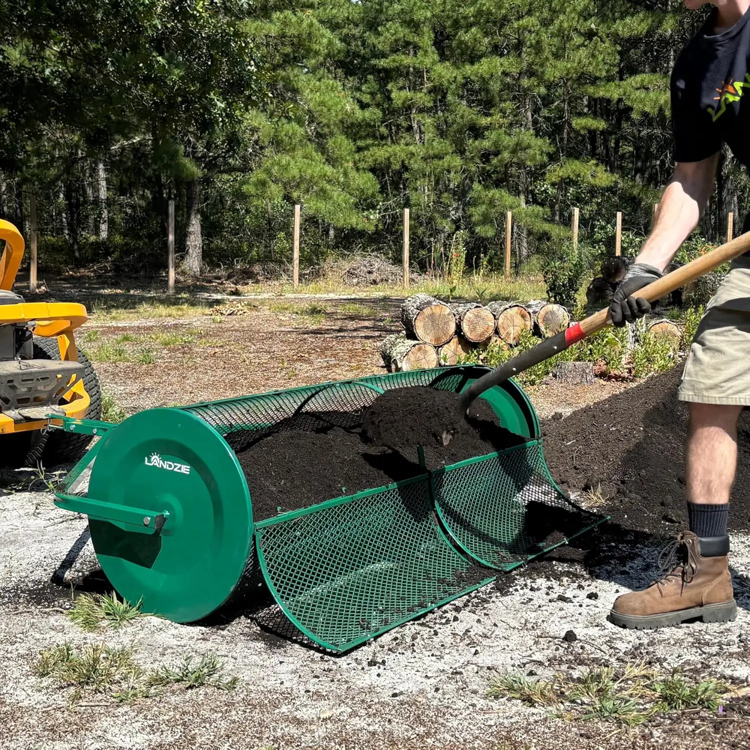 Rozsiewacze do trawników i ogrodów - 60 x 20-calowy rozsiewacz kompostowy i mchu tokarskiego do dużych trawników Komercyjne kształtowanie krajobrazu