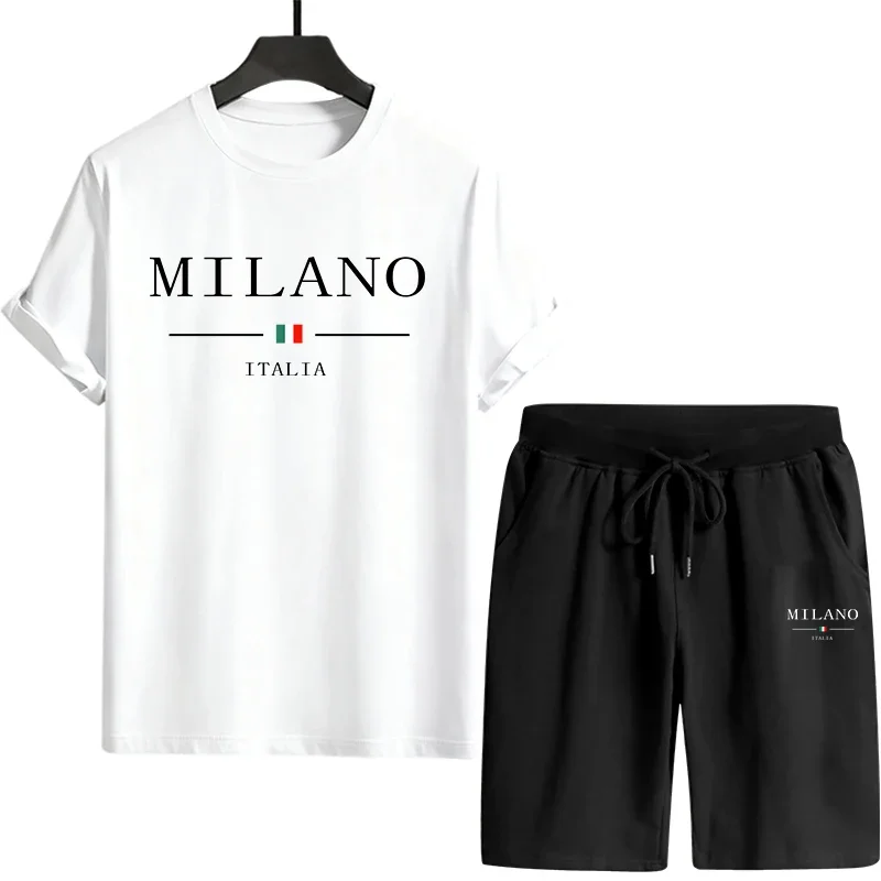 

Italy Print T-shirt and Shorts Men's Tracksuit Urban Casual Fashion Short Sleeve Sportswear Spring Summer Male T-Shirts Co-ords