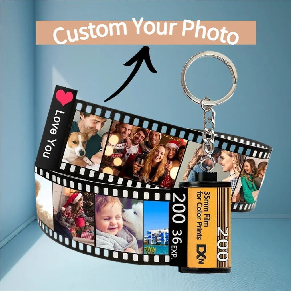 Personalized Custom Photo Picture Camera Film Roll Keychains with Photo Reel Album, Personalized Gifts with MultiPhoto 2025