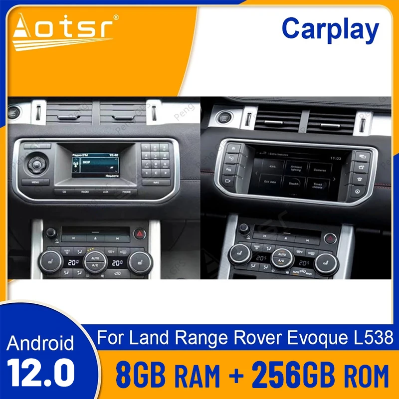 

10.25" Android 12 8G 128G Car Radio Audio Player For Land Rover Range Rover Evoque LRX L538 2012-2019 Harman Bosch Host caplay