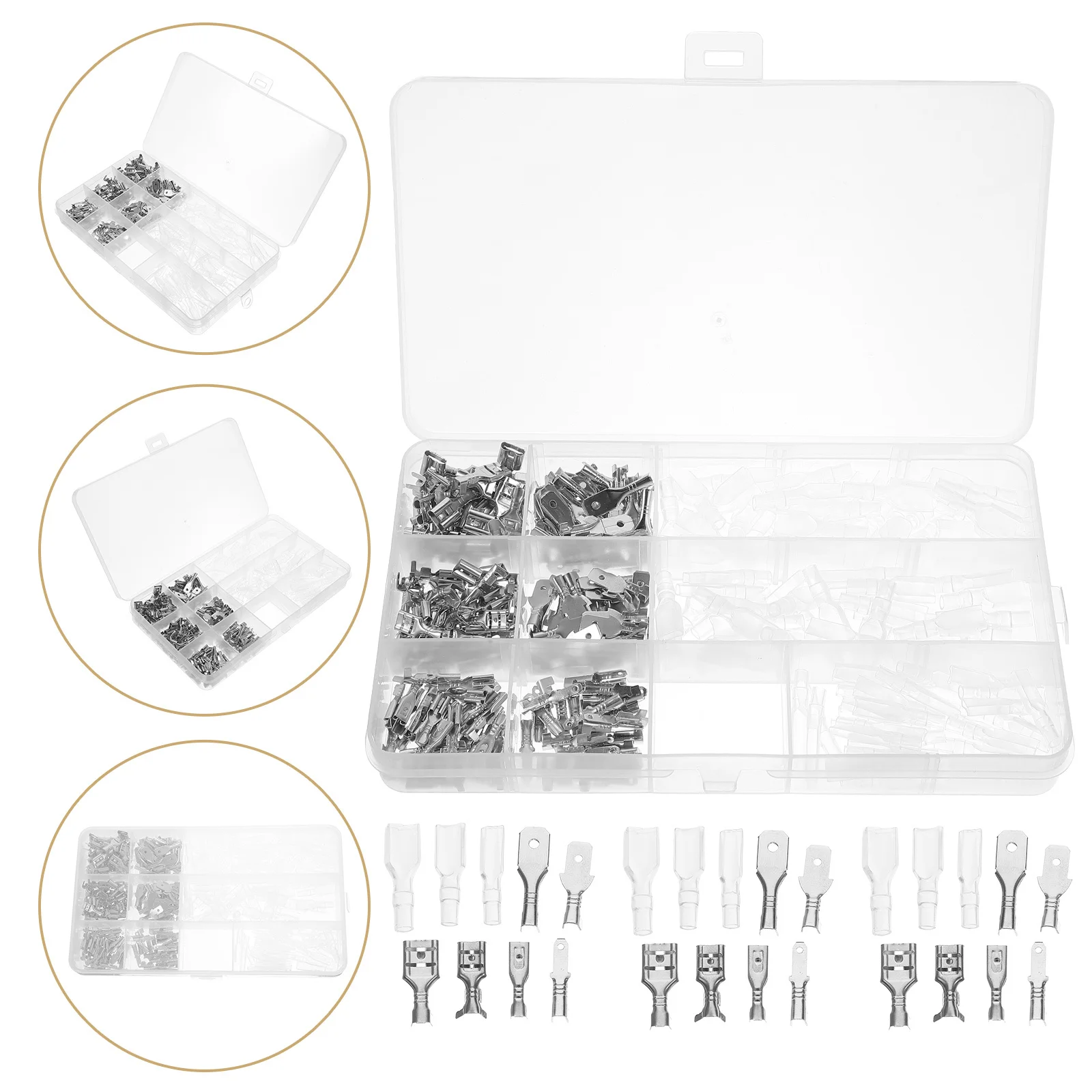 

270Pcs Waterproof Crimp Connector Spade Terminal Male Female Wire Terminal Quick Disconnect Electrical Insulated Speaker Wire