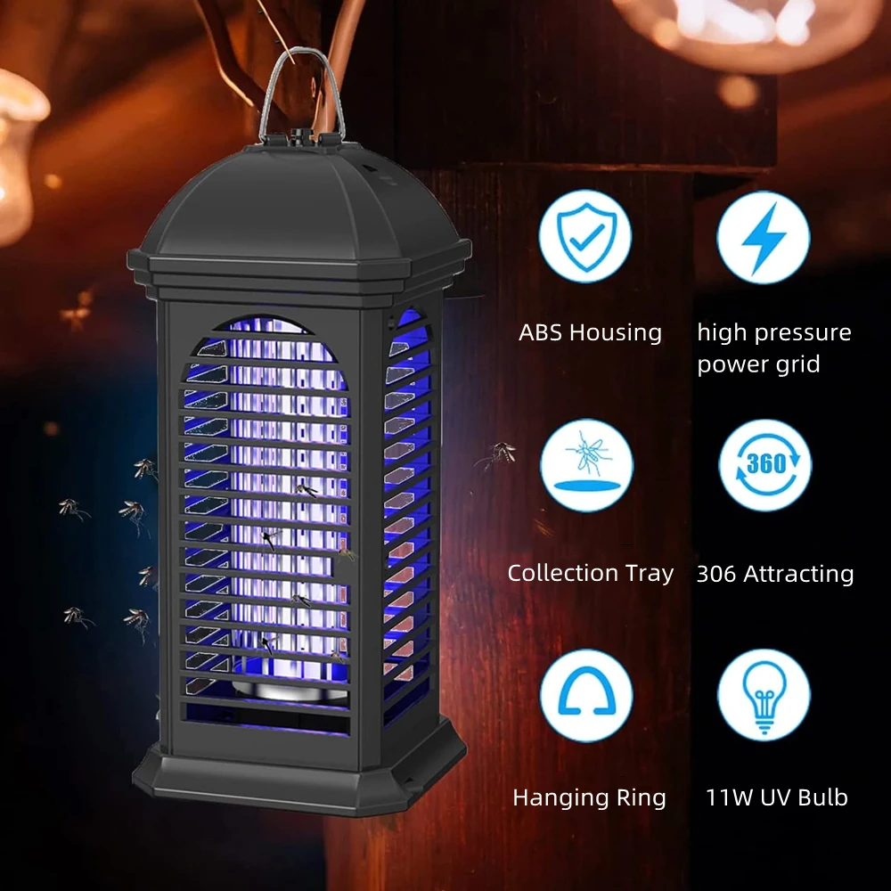 Impermeável Insect Trap e Mosquito Zappers Killer, adequado para cenários interiores e exteriores Pátio, Bug Zapper, Home Gardens, 11W