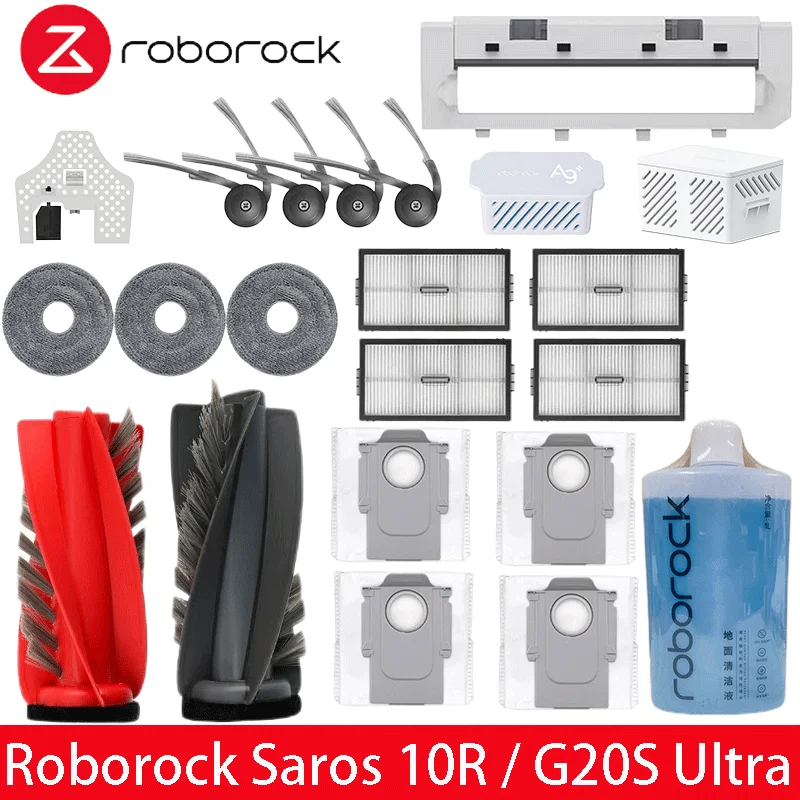 

Roborock Saros 10R/G20S Ultra Vacuum Robot parts Main roller side brush filter mop cloth dust bag accessories