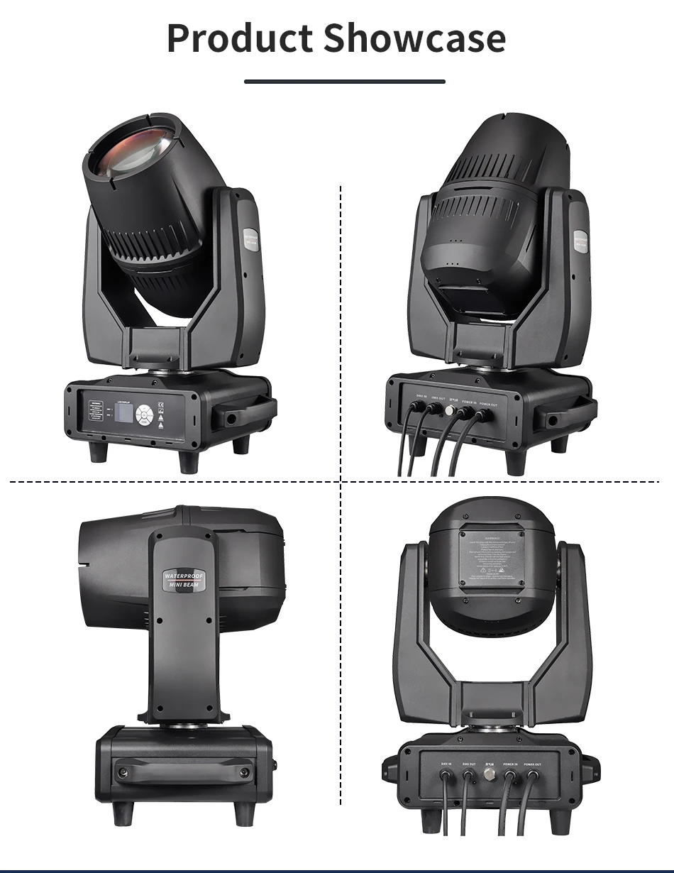 aicpose 380W Mini LED Wasserdichter Moving-Head-Scheinwerfer IP65 mit farbigem Regenbogeneffekt für Outdoor-Bühnenaufführungen und Nebel-Effekte – Detail 8