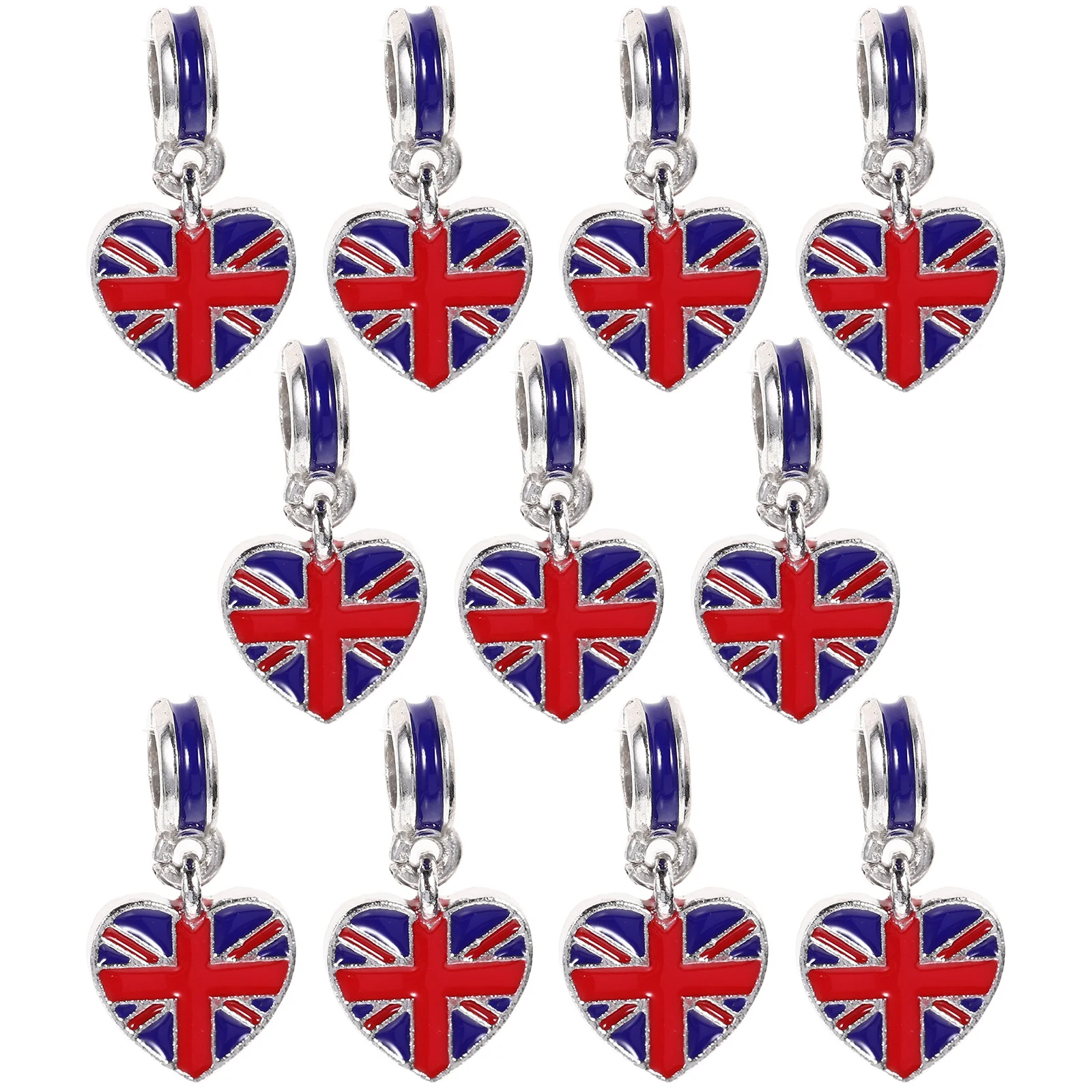 10Pcs Britain Flag Bracelet Alloy Durable Hand Chain Jewelry for Women Unique British Style Daily Wear Gift
