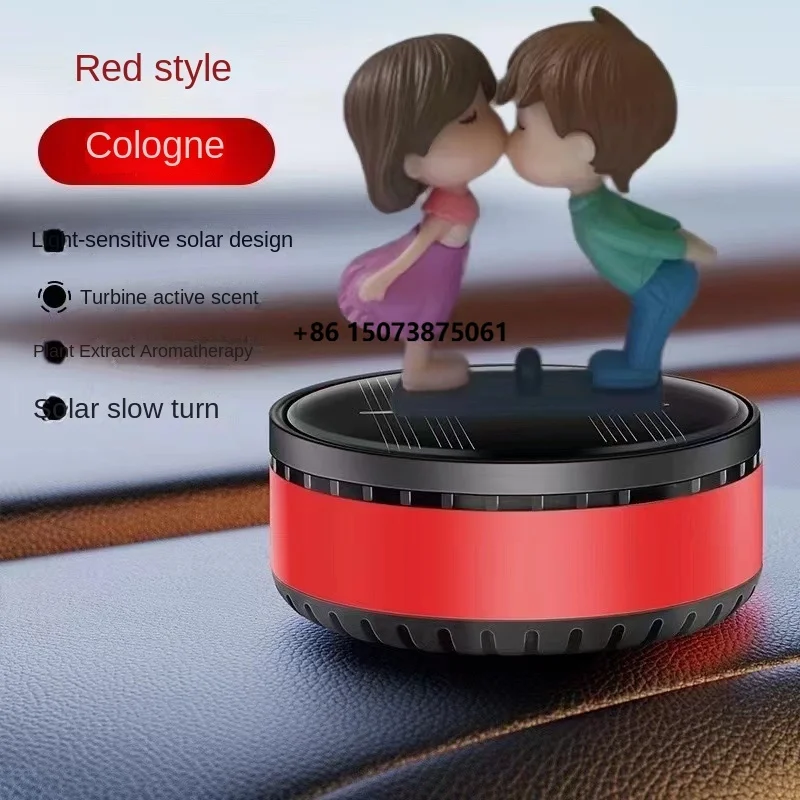 Modern Solar Energy Car Aromatherapy Ornament Princess Kisling Doll God Wealth Crown Slow Rotation Ocean Scent Perfume Accessory